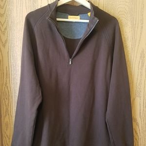Tricots St. Raphael Brown Mock Turtleneck 1/4 Zip
